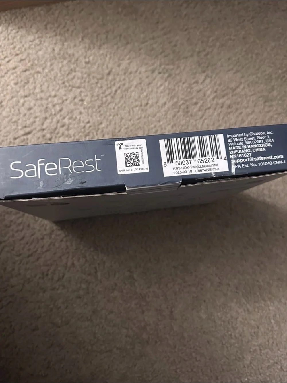 New SafeRest Waterproof Twin Xl  Mattress Protector Cotton Blend Fitted